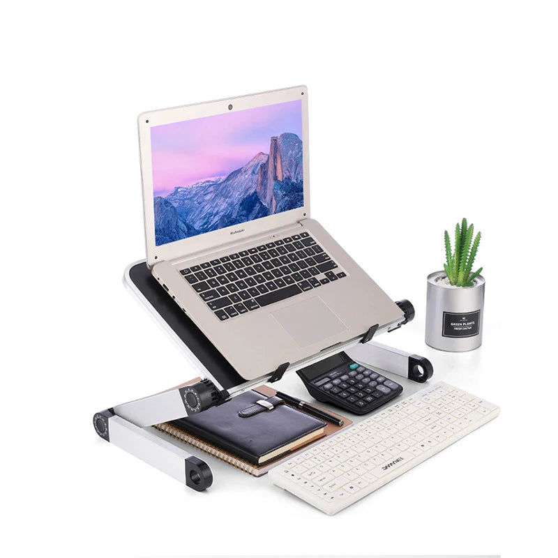 Folding Computer Desk with Cooler Fan Adjustable Laptop Desk Stand  Portable Lap Desk for Bed PC Notebook Table Table Board Lap