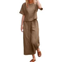 Women's Cotton Linen Suit - Casual Summer Sets