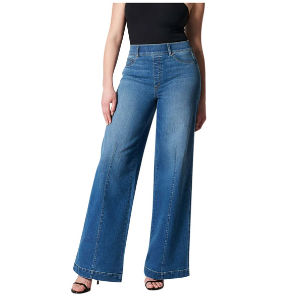 Seamed Front Wide Leg Jeans