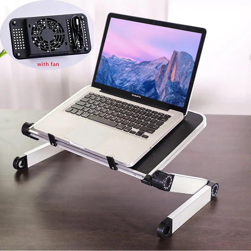 Folding Computer Desk with Cooler Fan Adjustable Laptop Desk Stand  Portable Lap Desk for Bed PC Notebook Table Table Board Lap